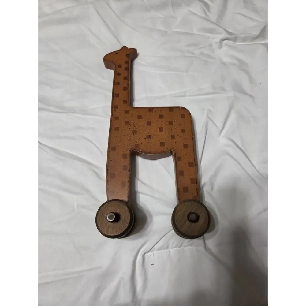 Handmade Wooden Giraffe Push Toy Designed For Toddlers 12